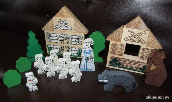Деревянный театр волк и семеро козлят