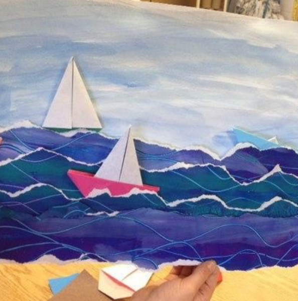 Море из цветной бумаги