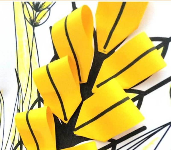 Колосок пшеницы из бумаги