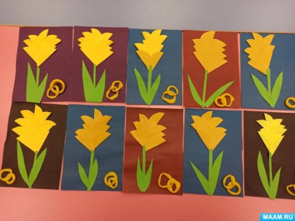 Аппликация осенние цветы в подготовительной группе