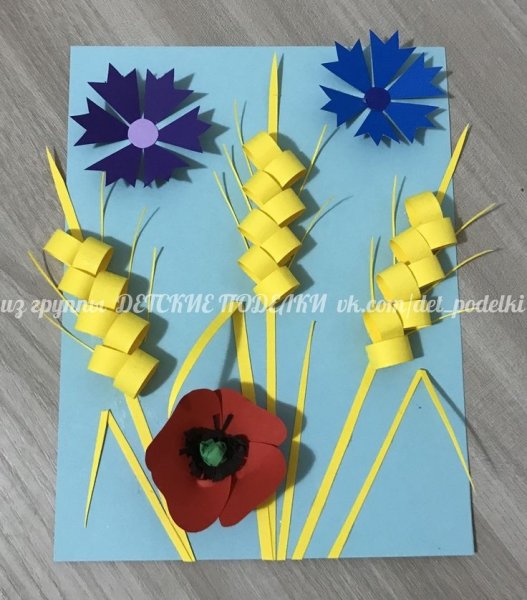 Аппликация колосья пшеницы в старшей группе