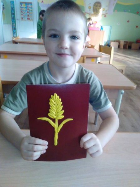 Аппликация колосок в подготовительной группе