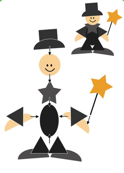 Человечки из геометрических фигур аппликация