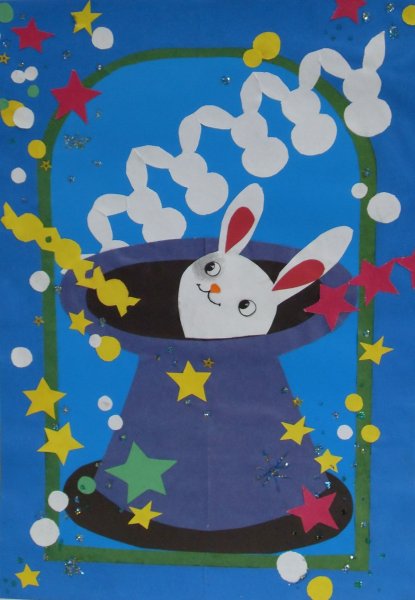 Аппликация шляпа фокусника старшая