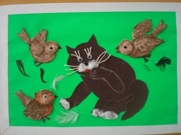 Аппликация Воробей