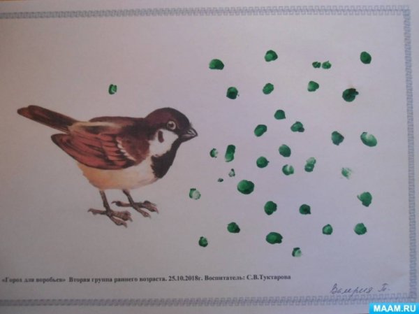 Рисование воробья в подготовительной группе