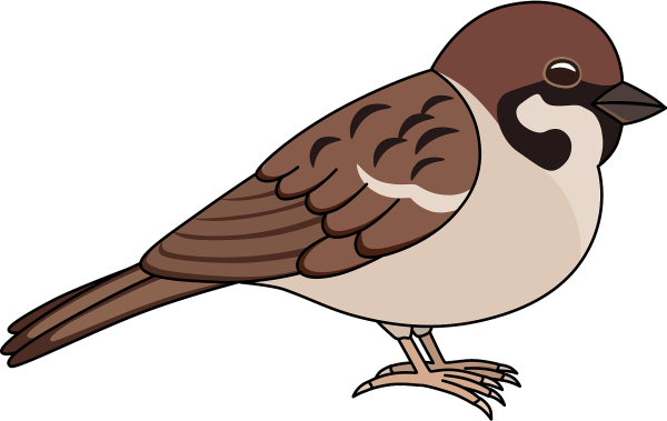 Воробей картинка для детей на прозрачном фоне