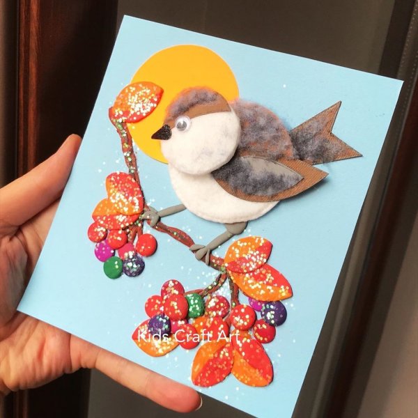 Аппликация птичка