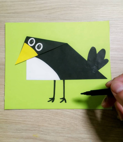 Ворона аппликация для детей