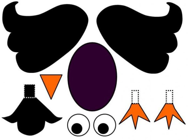 Ворона аппликация для детей