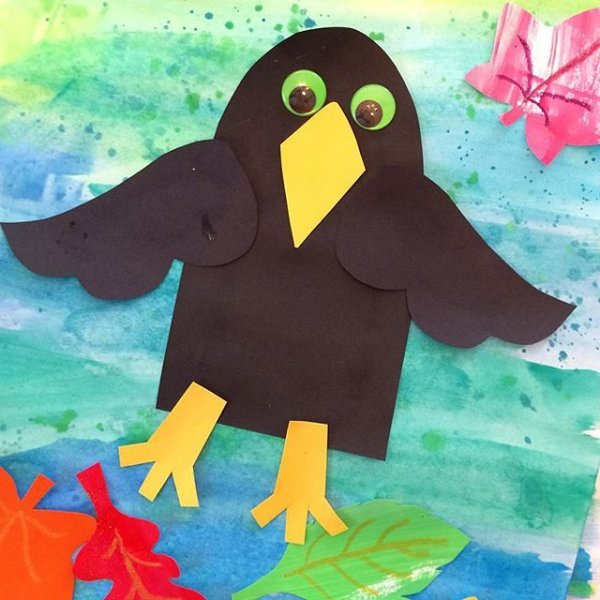 Аппликация ворона