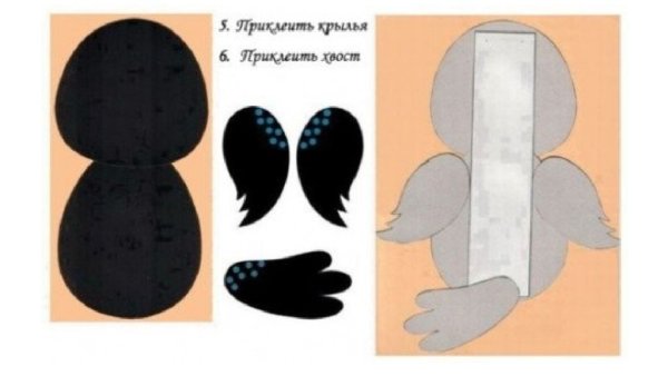 Поделка ворона из бумаги