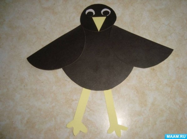 Поделка ворона из бумаги