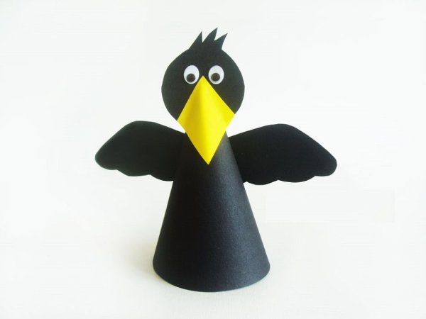 Аппликация ворона в старшей группе