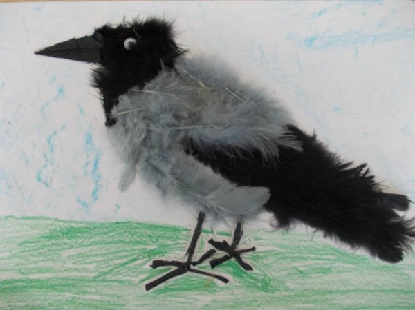 Аппликация вороны