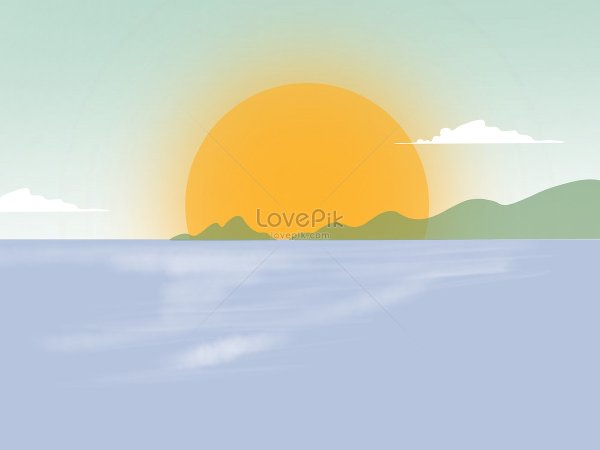 Восходящее солнце карандаш