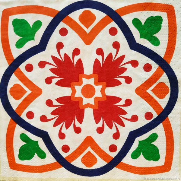 Аппликация коврик с геометрическим орнаментом