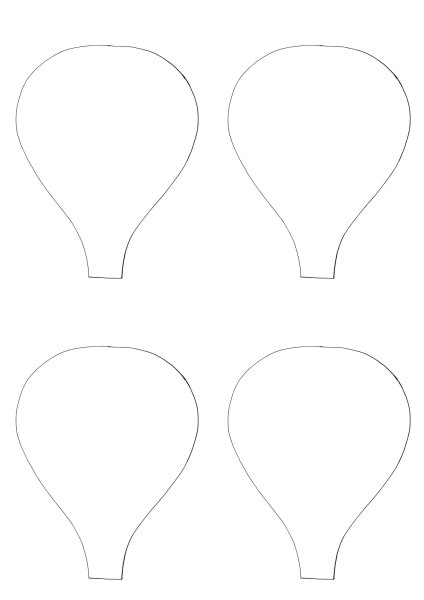 Трафарет воздушного шара с корзиной