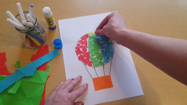 Отрывная аппликация воздушный шар