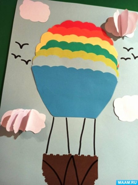 Объемная аппликация из бумаги воздушный шар