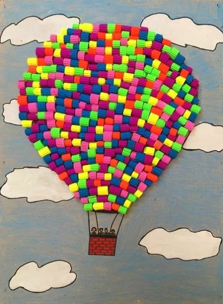 Мозаичная аппликация воздушные шары