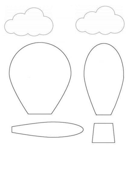Воздушный шар трафарет для аппликации