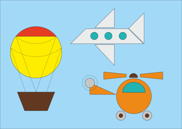 Аппликация из геометрических фигур для детей