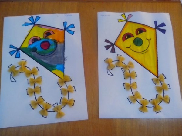 Воздушный змей аппликация для детей