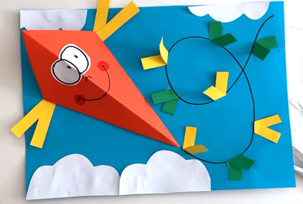 Аппликация воздушный змей подготовительная группа