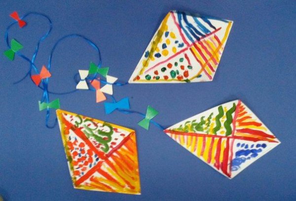 Оригами воздушный змей в старшей группе