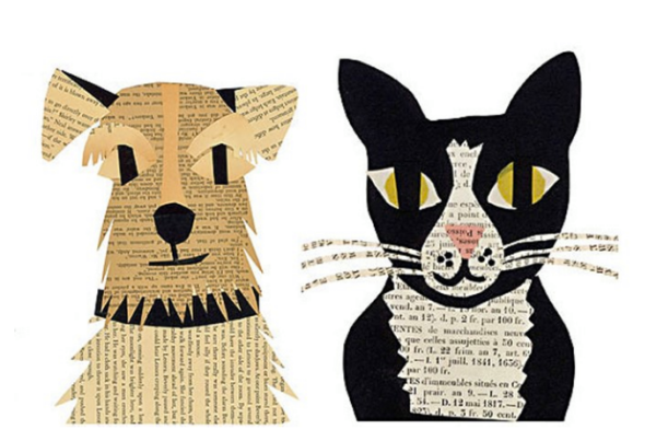 Собака коллаж из газет