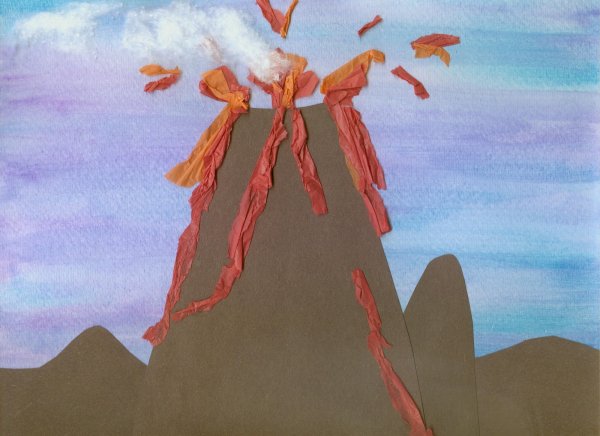 Вулкан поделка для детей