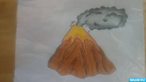 Рисование вулкана в старшей группе