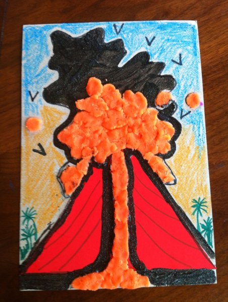 Вулкан поделка для детей