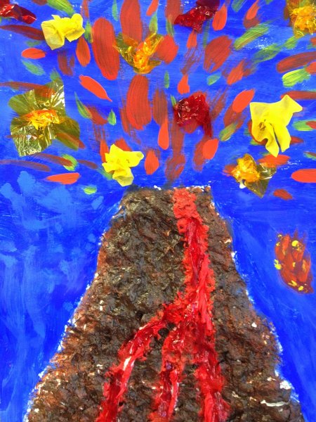 Поделка вулкан своими руками из бумаги