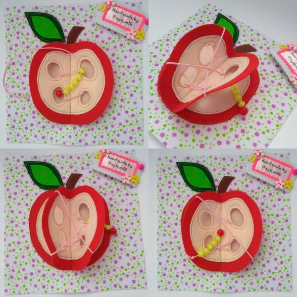 Аппликация яблоки на тарелке