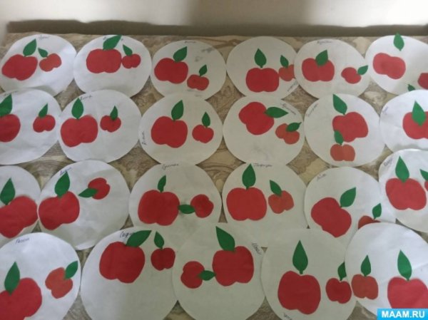 Аппликация большие и маленькие яблоки