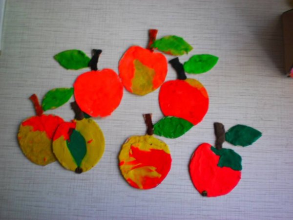 Аппликация яблоко в средней группе