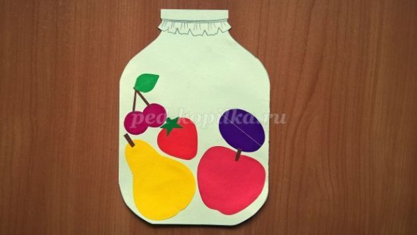 Рисование фрукты в банке в средней группе