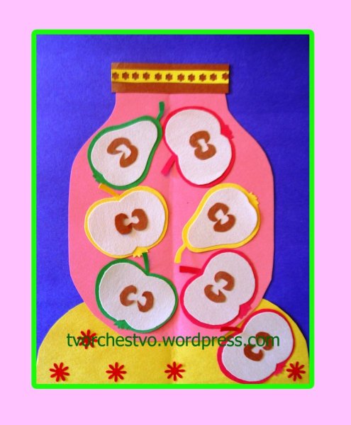 Аппликация компот из фруктов младшая группа