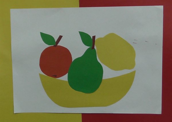 Ваза с фруктами аппликация подготовительная группа