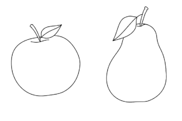 Яблоко груша раскраска для детей