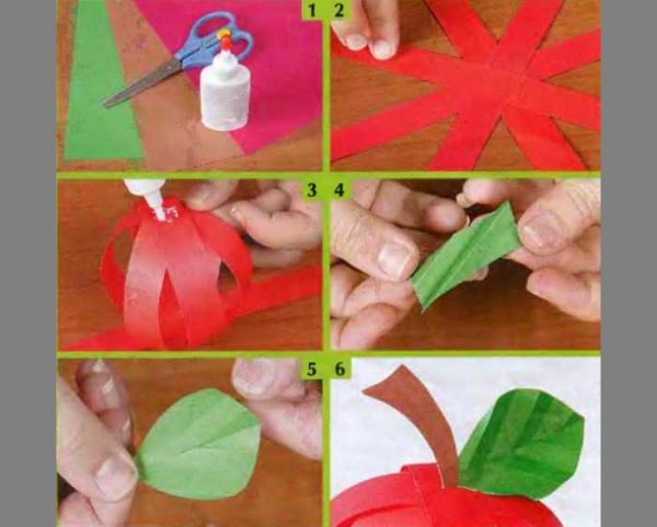 Поделка яблоко из полосок