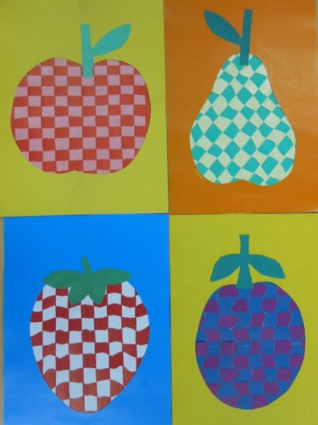 Фрукты из бумажных полосок