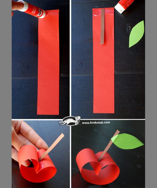 Поделка яблоко из бумаги