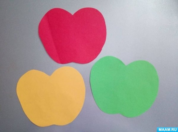 Аппликация яблоня из цветной бумаги