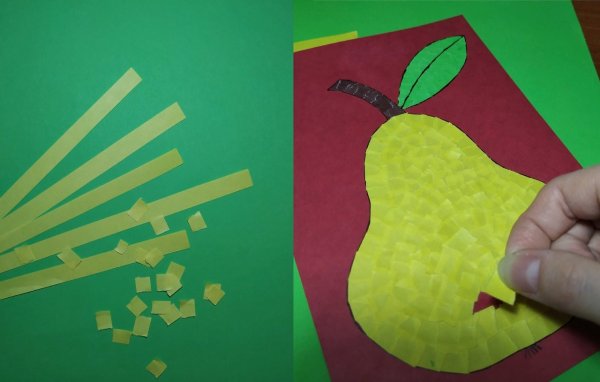 Обрывная аппликация груша