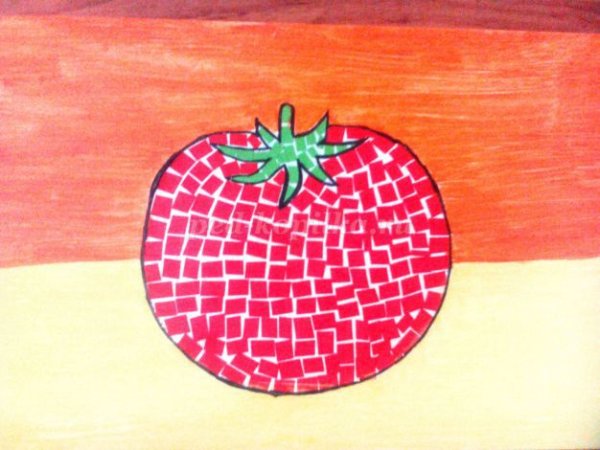 Аппликация мозаика из цветной