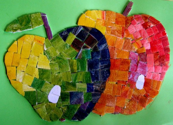 Мозаика из цветной бумаги для детей