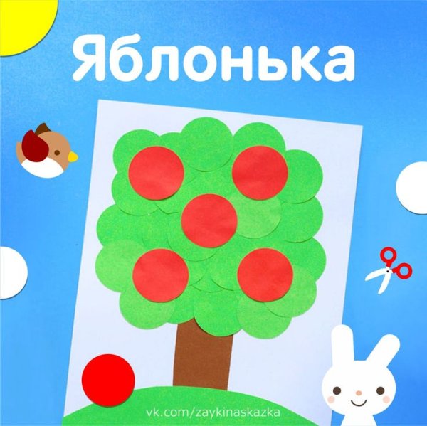 Аппликации из бумажных кружочков